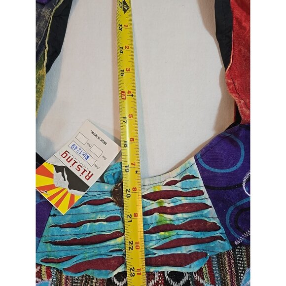 Rising International Shoulder Bag Multicolor Lotus Flower Hippie Boho New - Picture 10 of 15